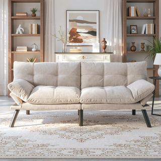 Sunvega Modern 2 Seater Sofa Bed with Adjustable Armrest and Backrest