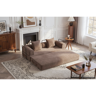 Sunvega Foldable Compressible Sofa with Metal Frame and Cushions for Small Spaces