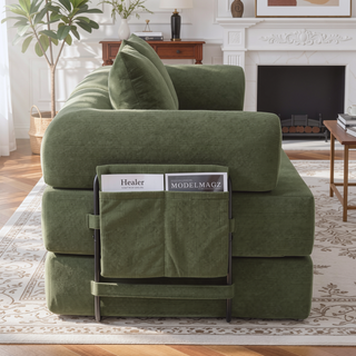 Sunvega Foldable Compressible Sofa with Metal Frame and Cushions for Small Spaces