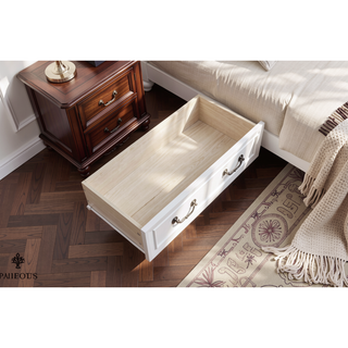 Sunvega 5 Drawer Dresser with Antique Finish Solid Wood Base for Bedroom Living Room