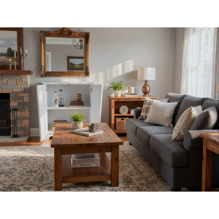 Sunvega Rattan Decorated Storage Buffet Cabinet with Bohemian Style for Living Room