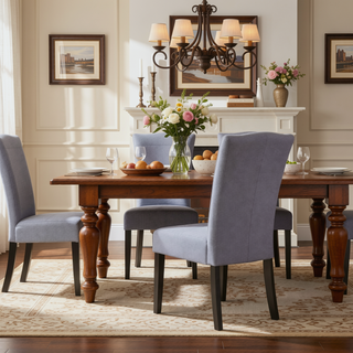 Sunvega Modern Upholstered Dining Chair with T-Stitch Design and Wood Legs