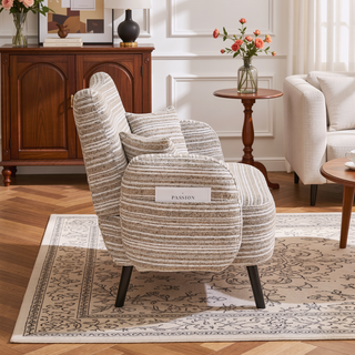 Sunvega Modern Two-Seater Sofa with Tufted Backrest and Convenient Side Storage Pockets
