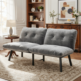 Sunvega Modular Sectional Sofa Bed with Pillow Back Support Armrest in Corduroy Fabric