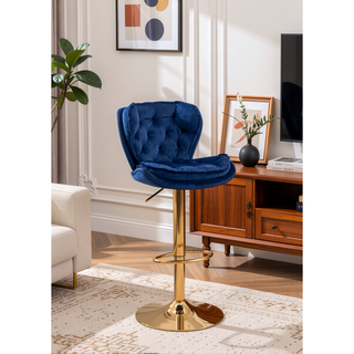 Sunvega Set of 2 Swivel Bar Stools with Chrome Footrest and Adjustable Height