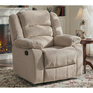 Sunvega Microfiber Fabric Recliner Chair with Lumbar Support and Stainless Steel Base