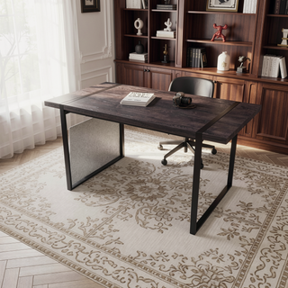 Sunvega Modern Industrial Rectangular MDF Dining Table for 4-6 People