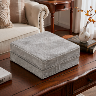 Sunvega Convertible Modular Sectional Mahjong Sofa Bed with Ottoman in Circle Fleece Fabric