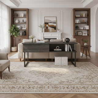 Sunvega Atlanta Lift Top Coffee Table with Hidden Storage and Metal Legs