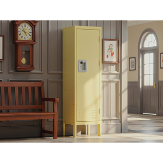 Sunvega Retro Yellow Industrial Metal Storage Cabinet with Ventilation for Gym