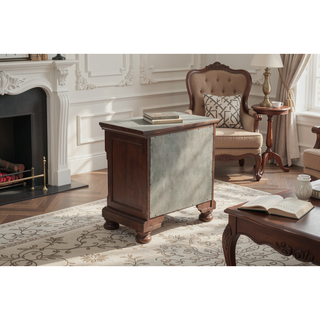 Sunvega Antique Cherry Wood Nightstand with 29 by 18 by 30 Inch Dimensions