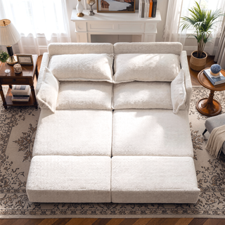 Sunvega 73.6-inch Ergonomic 3-in-1 Sofa Bed with Supportive Corduroy Convertible Sleeper
