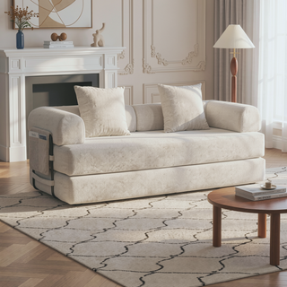 Sunvega Foldable Compressible Sofa with Metal Frame and Cushions for Small Spaces