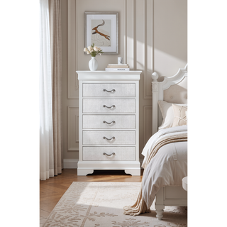 Sunvega Silver Champagne Nightstand with Two Spacious Drawers for Bedroom