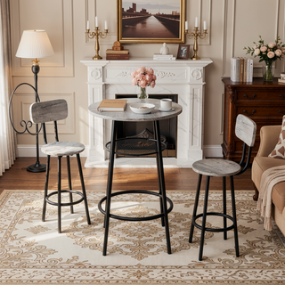 Sunvega Foldable Counter Height Bar Table Set with 2 Stools for Kitchen