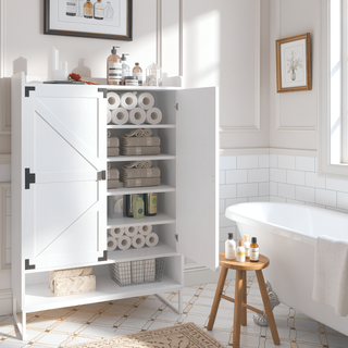 Sunvega 6-Tier Shoe Cabinet with Adjustable Shelves and Swinging Doors for Entryway