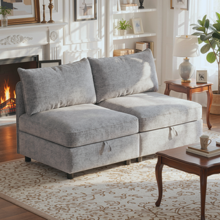 Sunvega Modular Sectional Sofa Seat With Storage and Convertible Sleeper Function
