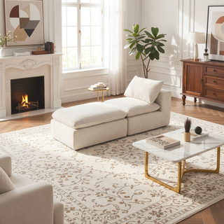 Sunvega Modern Chenille Cloud Sofa with High-Density Sponge Filling for Living Room