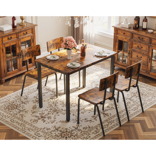 Sunvega 5-Piece Modern Dining Table Set with 4 Chairs for Small Space Kitchen