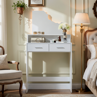 Sunvega Hollywood Style Vanity Desk with Mirror and 11 Lights 3 Modes Large Drawer for Bedroom