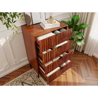 Sunvega Modern Wooden Chest of Drawers with Spacious Storage Compartments for Bedroom