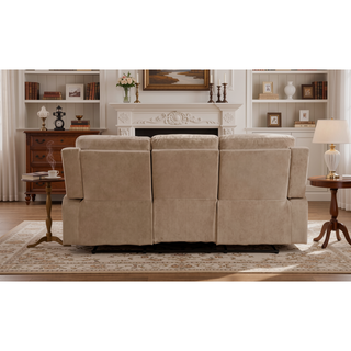 Sunvega Transitional Microfiber Fabric Sofa with Lumbar Support and Stainless Steel Base