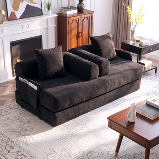 Sunvega Foldable Compressible Sofa with Metal Frame and Cushions for Small Spaces