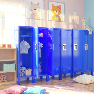 Sunvega Blue Industrial Style Metal Storage Cabinet with Two Separate Compartments