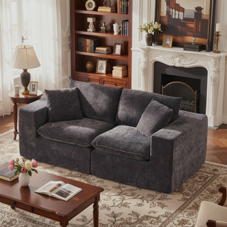 Sunvega Modern Chenille Cloud Sofa with High-Density Sponge Filling for Living Room