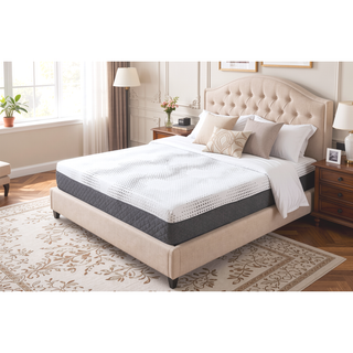 Sunvega 12" Queen Firm Green Tea Gel-Infused Memory Foam Hybrid Mattress with Pocket Coils