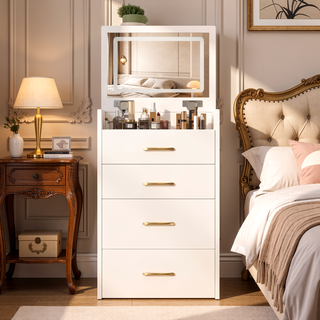 Sunvega 3 in 1 Vanity Desk with Flip Up Mirror and Spacious Storage Dressing Table