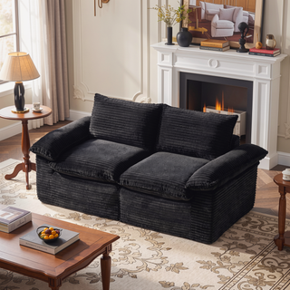 Sunvega Modern Corduroy Cloud Sofa with Comfortable High-Density Sponge for Living Room