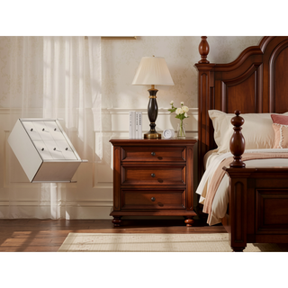 Sunvega White 4-Drawer Kids Dresser with Antique Brass Pulls and Tip Restraint Kit