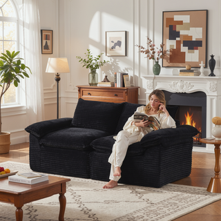 Sunvega Modern Corduroy Cloud Sofa with Comfortable High-Density Sponge for Living Room