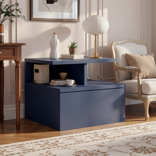 Sunvega Floating Nightstand with Large Drawer and Multiple Shelves for Storage or Decor