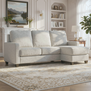 Sunvega Gray Reconfigurable Sectional Sofa with Contemporary Style and Easy Assembly