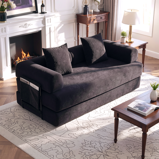 Sunvega Foldable Compressible Sofa with Metal Frame and Cushions for Small Spaces