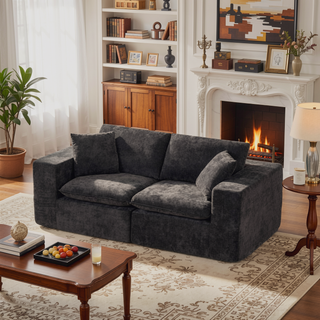 Sunvega Modern Chenille Cloud Sofa with High-Density Sponge Filling for Living Room