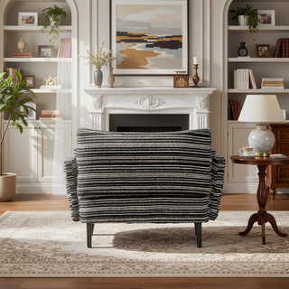 Sunvega Modern Two-Seater Sofa with Tufted Backrest and Convenient Side Storage Pockets