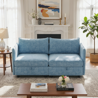 Sunvega Modular Sectional Sofa Seat With Storage and Convertible Sleeper Function