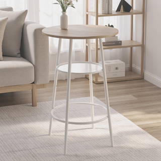 Sunvega Foldable Counter Height Bar Table Set with 2 Stools for Kitchen