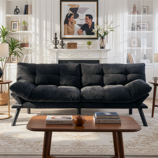Sunvega Modern 2 Seater Sofa Bed with Adjustable Armrest and Backrest