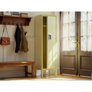 Sunvega Retro Yellow Industrial Metal Storage Cabinet with Ventilation for Gym