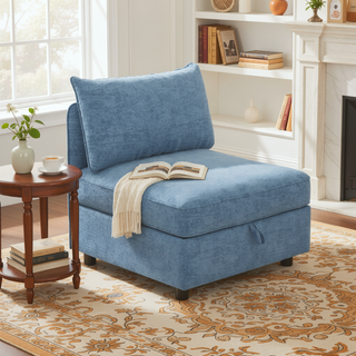 Sunvega Modular Sectional Sofa Seat With Storage and Convertible Sleeper Function