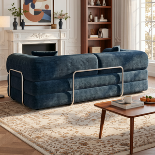 Sunvega Modular Sectional Sofa Bed with Pillow Back Support Armrest in Corduroy Fabric