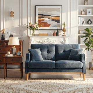 Sunvega Waterproof Fabric Loveseat Sofa with USB Charge Port and 2 Pillows
