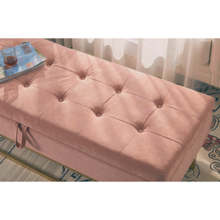 Sunvega 58.6" Contemporary Velvet Storage Bench with Button Tufted Top for Bedroom