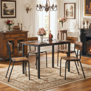 Sunvega 5-Piece Modern Dining Table Set with 4 Chairs for Small Space Kitchen