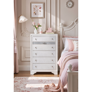 Sunvega Chic Nightstand with Textured Surface and Jewelry Drawer for Bedroom