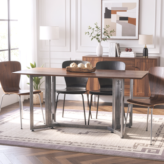 Sunvega Modern Driness Drop Leaf Table with Dark Tobacco Finish for Small Spaces